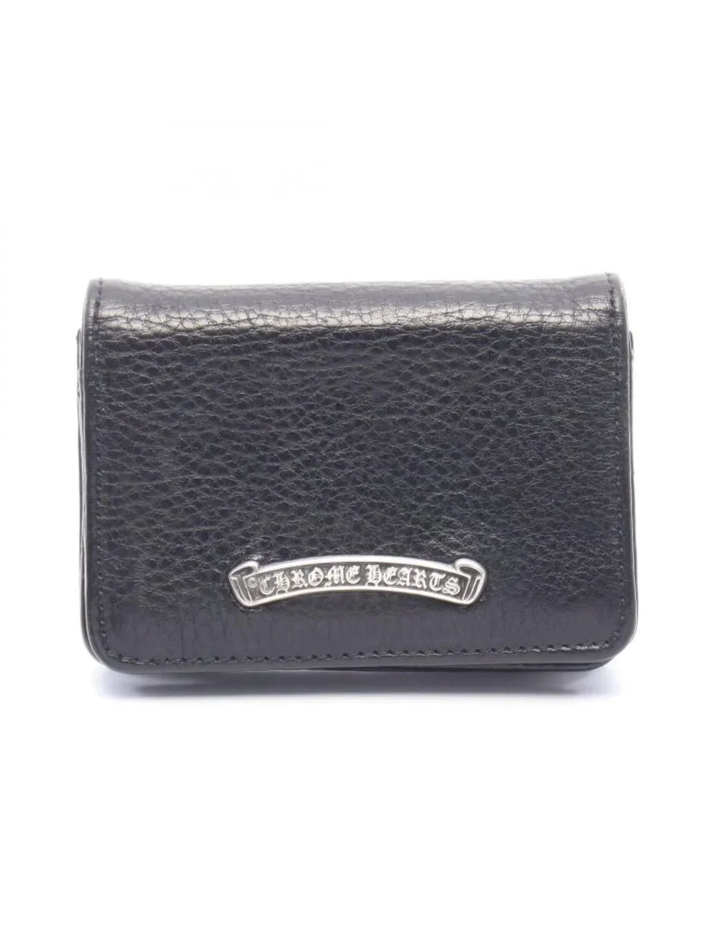 Chrome Hearts Card Case Scroll Label 3 Pocket Leather